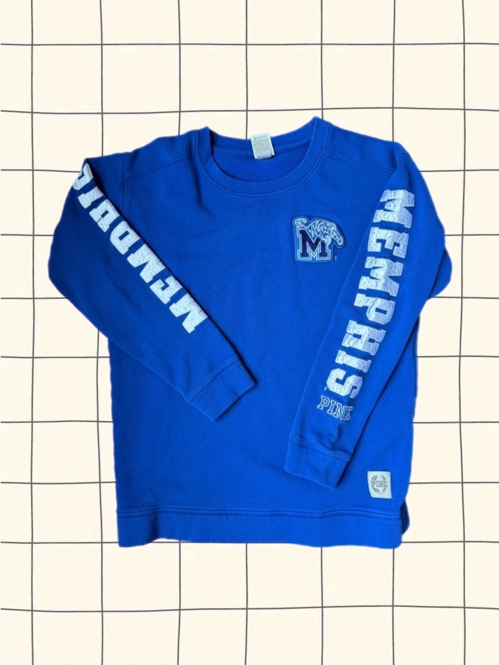 PINK Victoria's Secret Blue 'Memphis' Long Sleeve Sweatshirt